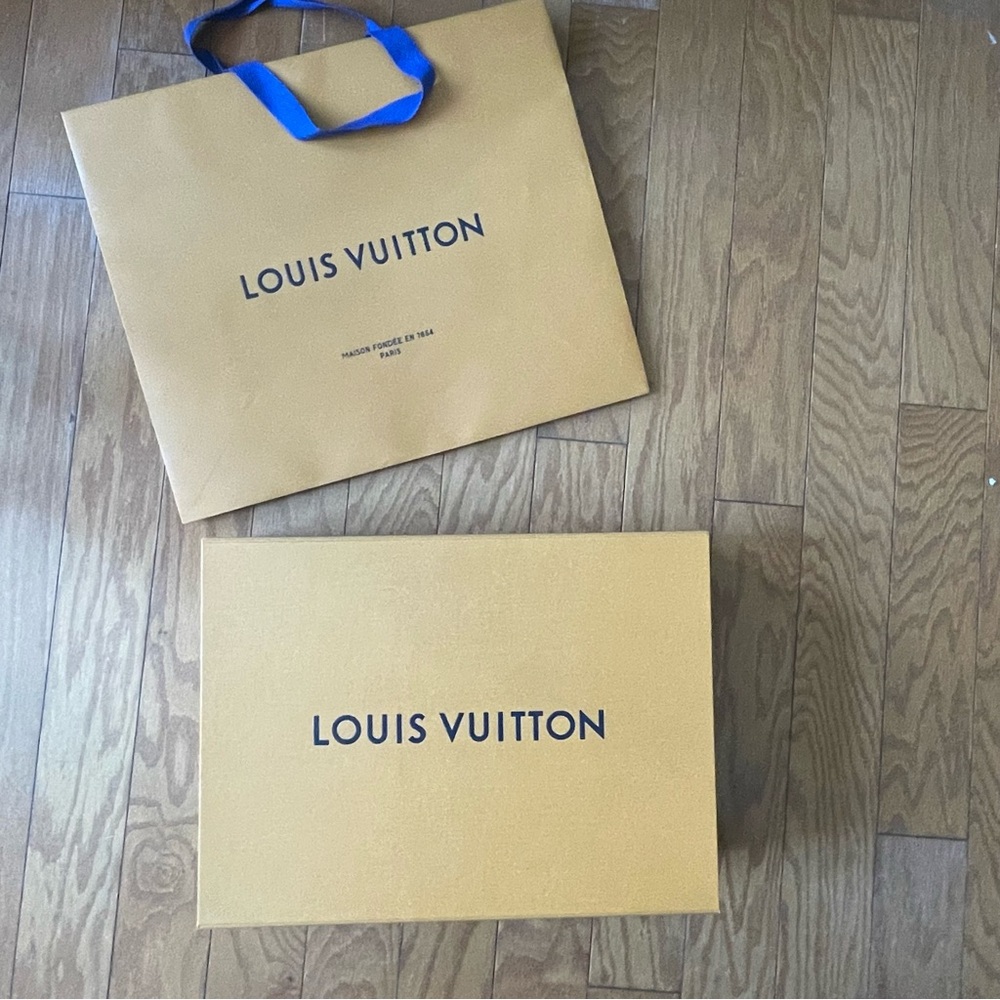 Louis Vuitton Gold Bag with Blue Handle